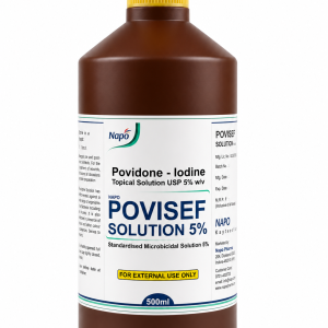 NAPO POVISEF SOLUTION 5% 500ml LABEL